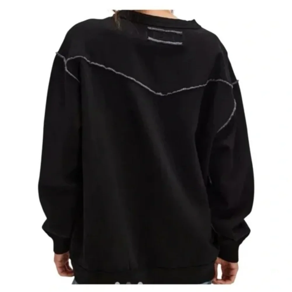 Free People We The Free black Wallace Pullover - Picture 2 of 9